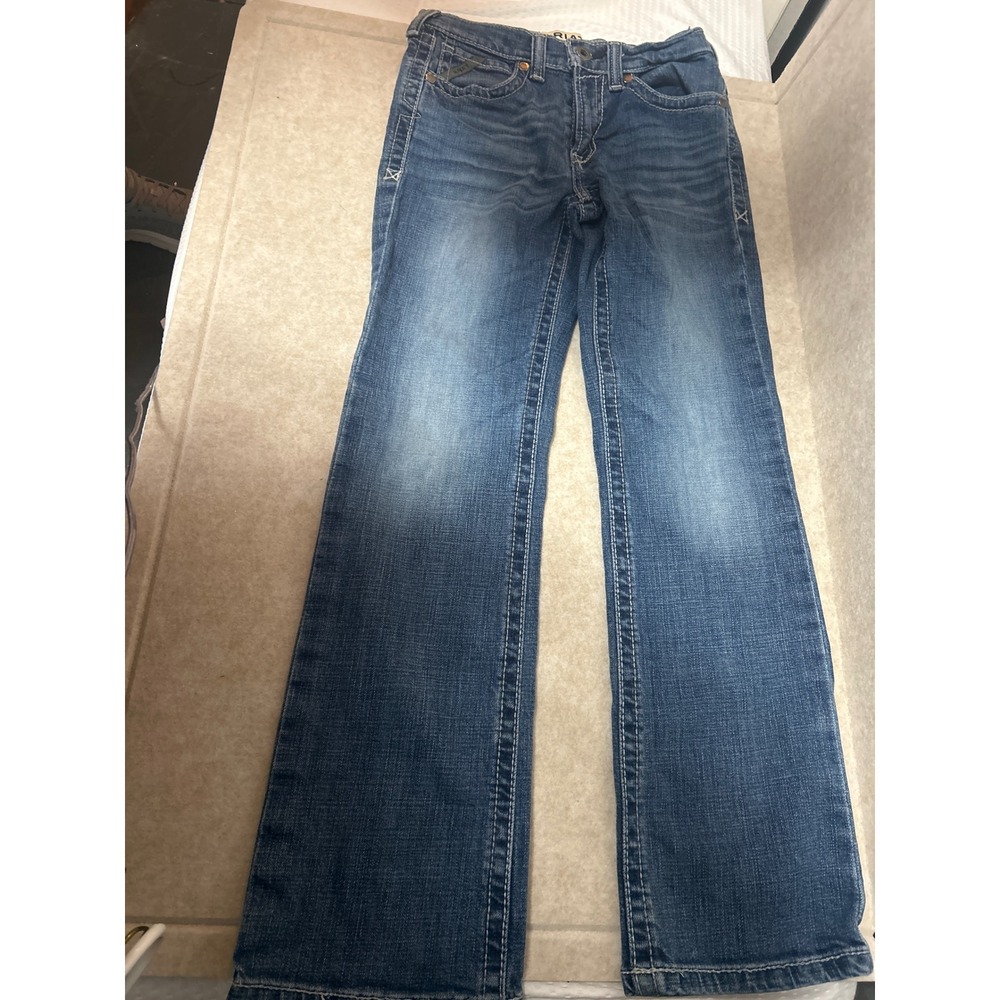 Ariat B4 Boys Relaxed Boot Cut Jeans Medium Wash Size 12 Denim Pants